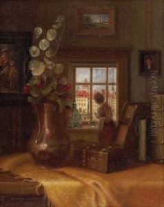 Zimmerinterieur Mit Blick Auf Eine Stadt