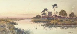 A Riverside Hamlet At Dusk (illustrated); Near Guildford; And Neargodalming, Surrey