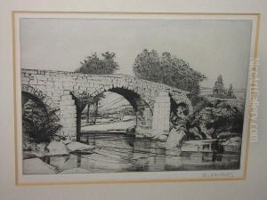 Bridge Over A River, Signed In Pencil, Etching by Francis George Fraser