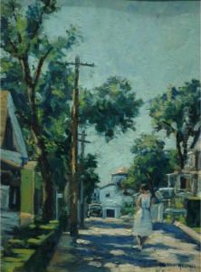 Sunlit Street by Harry W. Newman
