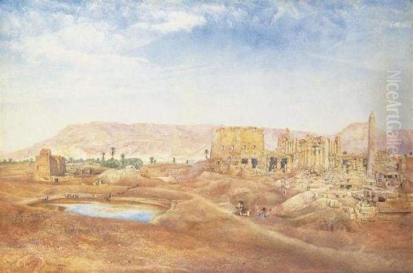 View Of The Temple Of Karnak From The Sacred Lake - view 1