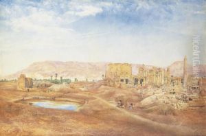 View Of The Temple Of Karnak From The Sacred Lake