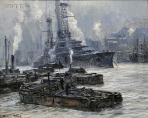 Off Tompkinsville At The Staten Island Anchorage by Parker Newton