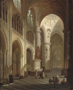 Figures In A Church Interior by Bernard Neyt