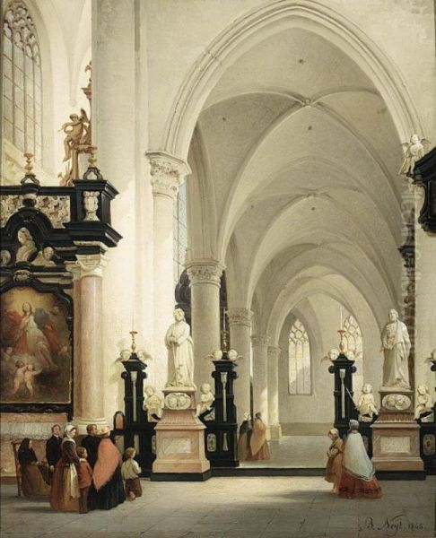 Figures In A Church Interior - view 1