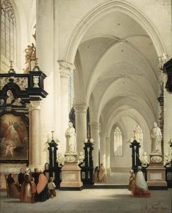 Figures In A Church Interior by Bernard Neyt