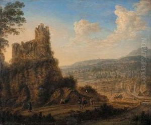 Paysage De Campagne Avec Des Villageois En Chemin by Gillis Neyts