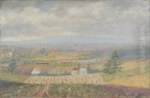 Sommerliche Landschaft Mit Bluhenden Feldern by Ferdinand Hart Nibbrig