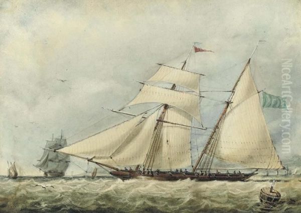 A Topsail Schooner In Coastal Waters - view 1