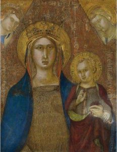 Madonna And Child With Two Angels by Niccolo Di Ser Sozzo