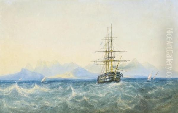 A British Two-decker Under Steam In The Black Sea - view 1