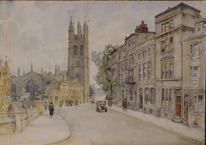 Magdalen From The High Street, Oxford by George F. Nicholls