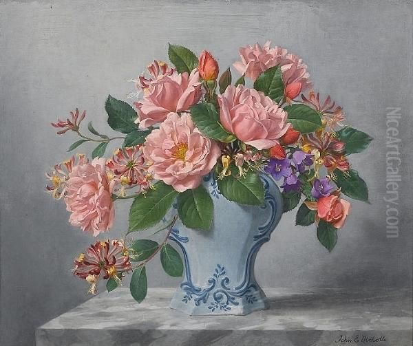 Albertine Roses And Honeysuckle - view 1
