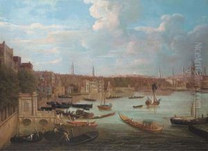 A View Of The River Thames, London With Saint Paul'scathedral
