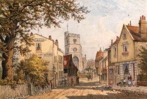 Putney Church; And Lower Richmond Road Looking Toward Putneychurch by W.A. Nicholls