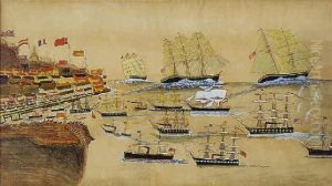 Gibraltar With American And British Ships