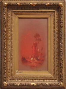 Sunset Behind The Ruins by George Washington Nicholson