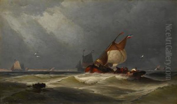Fishing Boats In Stormy Water - view 1