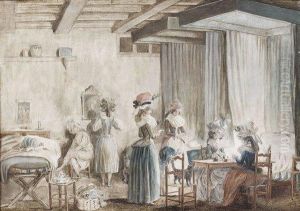 La Toilette Des Dames De Compagnie by Niclas II Lafrensen