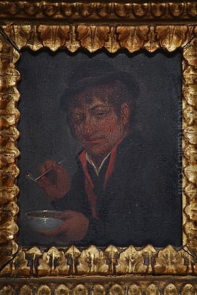 Boy Holding Ewer And Another Of A Man Holdinga Bowl And Smoking A Pipe - view 1