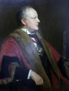 Portrait Of W.guy W.radford Master Of The Ironmongers Company by John Watson Nicol