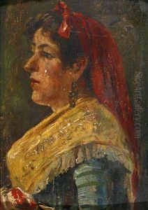 Una Joven De Perfil. by Vicente Nicolau Cotanda