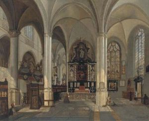 The Interior Of Saint Jacobs Church by Josephus Christianus Nicolie
