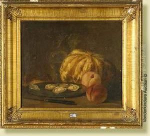Nature Morte Aux Fruits Et Aux Huitres by Paul Emile Nicolie