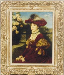 Young Beauty In A Garden Setting by Eduard Niczky