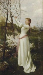 Picking Cherry Blossoms by Eduard Niczky