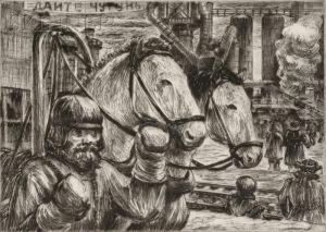 Lot Of Four Genre Scenes: Horse Power And Industry by Andersen Yde Niels