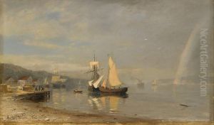 Kustvy Med Segelbatar by Amaldus Clarin Nielsen