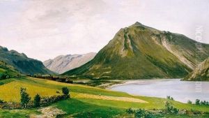 Elvelandskap Med Gard 1883 by Carl Nielsen
