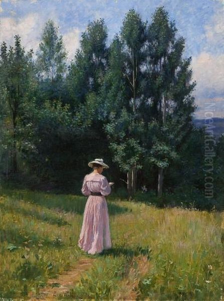 Reading Woman In A Summer Landscape - view 1