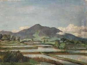Landscape With Rice Fields by Jan Frank Niemantsverdriet