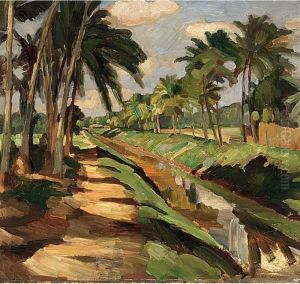 A View Of An Indonesian Landscape by Jan Frank Niemantsverdriet