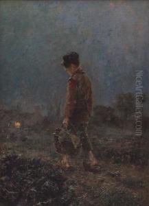 Bauersjunge Auf Dem Heimweg by Adelbert Niemeyer