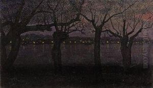 A View Of The River Waal By Night, Nijmegen A View Of The River Waal By Night, Nijmegen