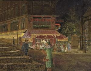 Night Life At Restaurant Colmar, Paris