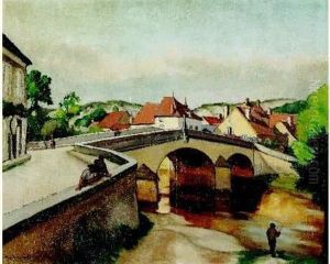 Le Pont Du Village, Circa 1920 by Paul Louis Nigaud