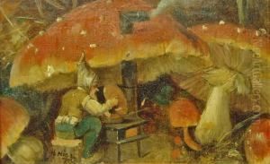 Zwerg Mit Pilz-kochstand