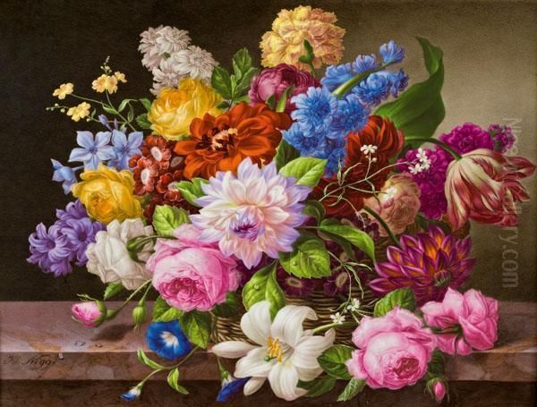 Blumenstillleben Mit Rosen, Lilien Und Nelken - view 1