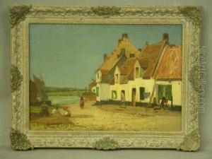 Fishing Cottages, 
Sunny Morning by Leonard Charles Nightingale