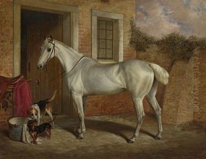 Mare, Snowdrift And Hounds, Galloper And Tommy by Robert Nightingale