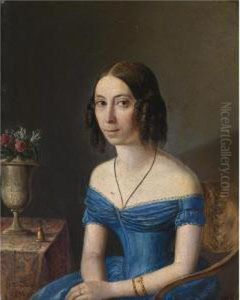 Portrait Of Elizaveta Alexandrovna Fishkova by Nikolai Alexeevich Burdin
