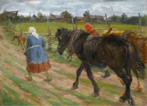 Returning To The Farm by Nikolai Vasilevich Pirogov