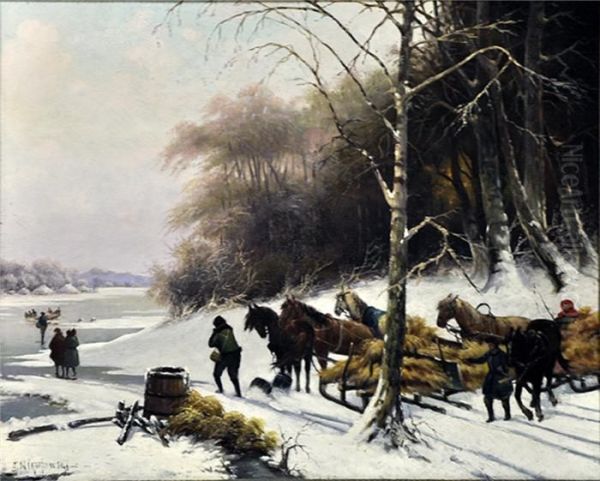 Heufuhren Im Winterwald - view 1