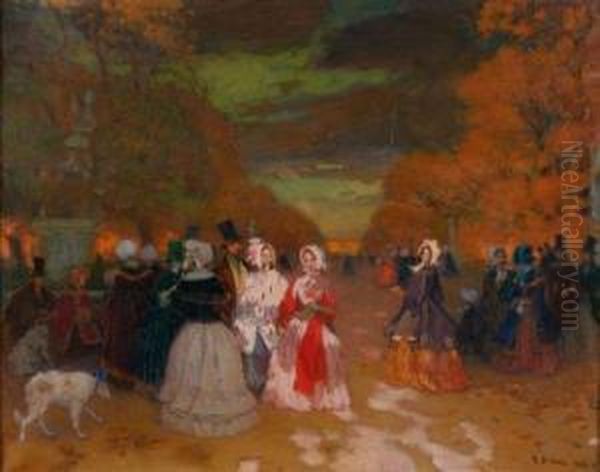 La Promenade Des Elegants Au Bois, Paris - view 1