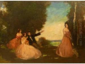 Scene De Parc by Peter Alexandrovitch Nilouss