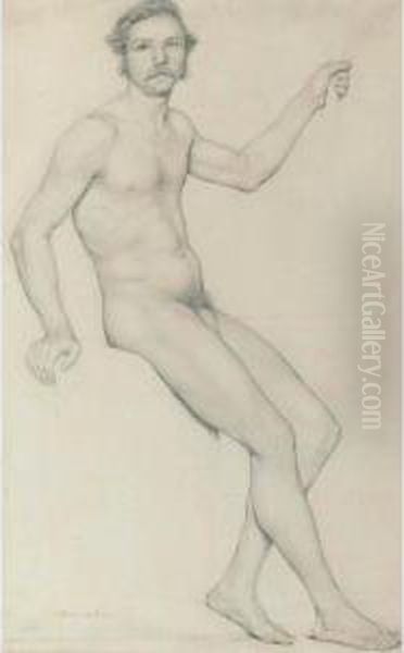 Study Of A Male Nude; With Additional Sketch On The Reverse - view 1